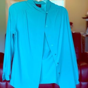 Turquoise button up shirt